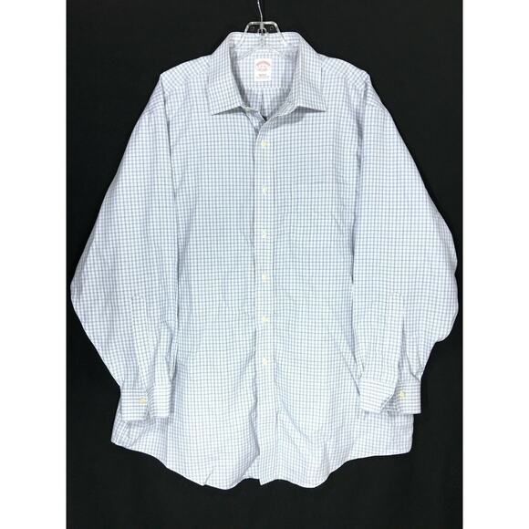 Brooks Brothers Button Shirt Supima Cotton Regular Fit Non Iron Blue Mens 17-33 - Picture 1 of 4